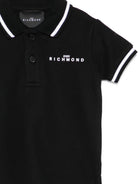 Polo per neonato John Richmond Junior nera con stampa logo RIP26010PO BLACK JOHN RICHMOND KIDS 