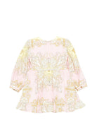 Abito per neonata Versace Kids rosa con dettaglio fibbia dorata 10195311A17232 5Y590 VERSACE KIDS 