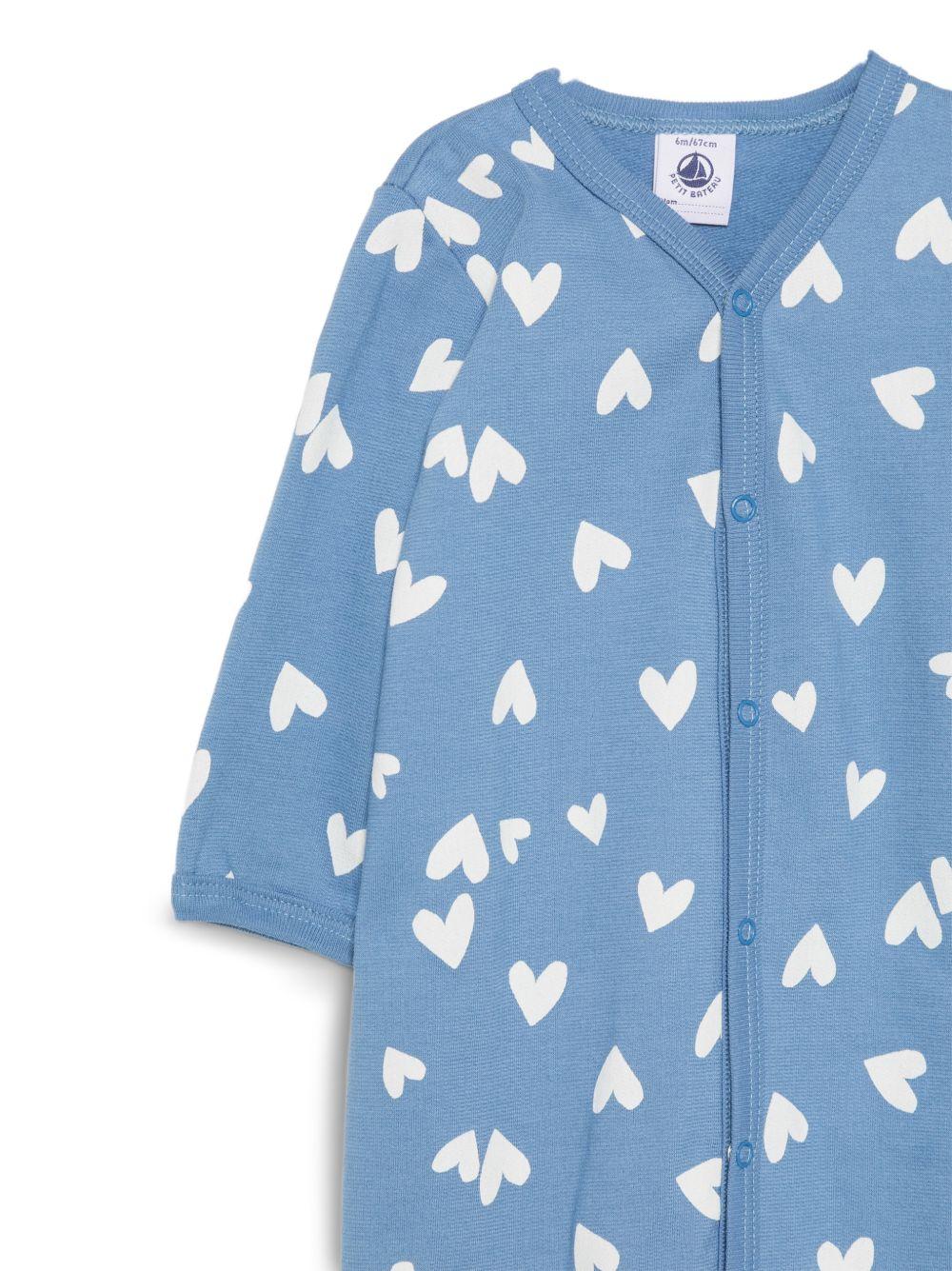 Tutina per neonato Petit Bateau Kids blu con stampa grafica cuori A0GH8 01 PETIT BATEAU KIDS 