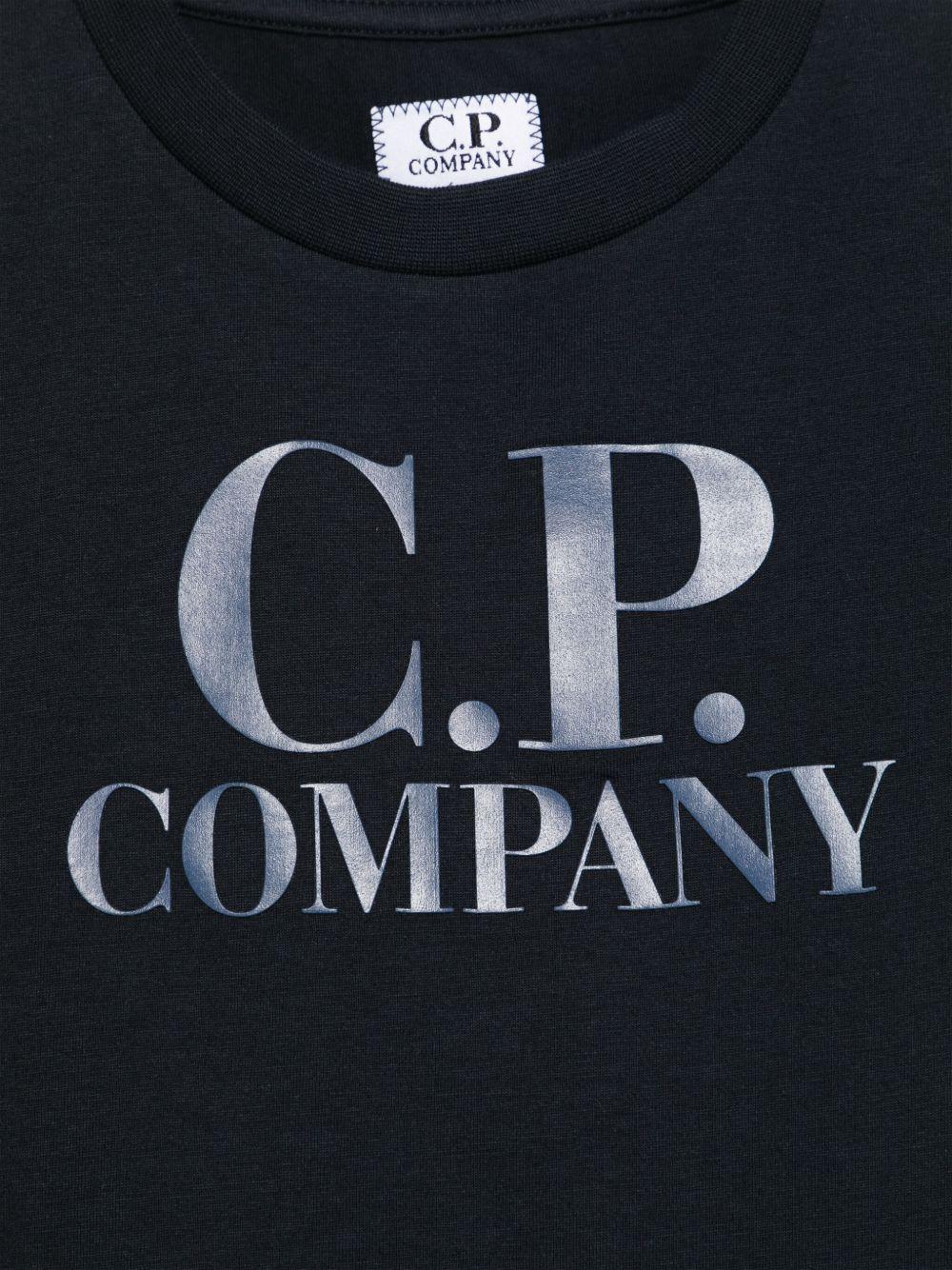 T-shirt con applicazione per bambino C.P. Company Kids blu con girocollo C9M008LAA17 41150 C.P.COMPANY KIDS 