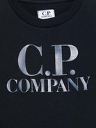 T-shirt con applicazione per bambino C.P. Company Kids blu con girocollo C9M008LAA17 41150 C.P.COMPANY KIDS 