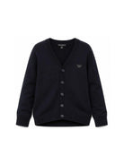 Cardigan per bambino Emporio Armani Kids blu con toppa con logo EB000437 AF28773 UB118 EMPORIO ARMANI KIDS 
