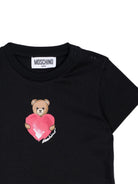Abito per neonata Moschino Kids nero con stampa Teddy Bear MDV0DJLAA02 60100 MOSCHINO KIDS 