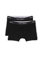 Set di due boxer per bambino Dolce & Gabbana Kids nero con elastico con logo L4J701 ON00G N0000 DOLCE & GABBANA KIDS 