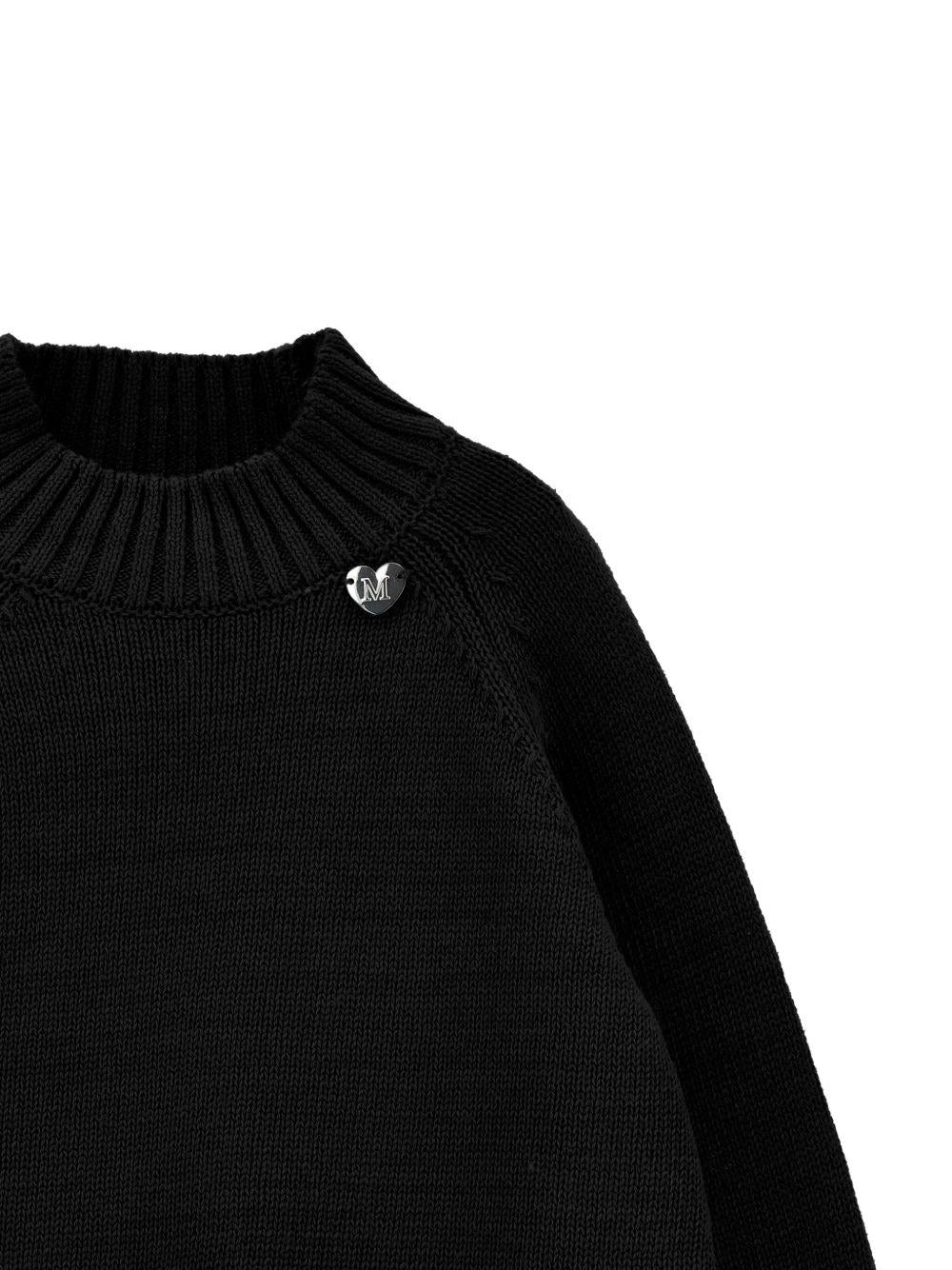 Maglione per bambina Monnalisa Kids nero con design lavorato a maglia 17H601 8060 0050 MONNALISA KIDS 