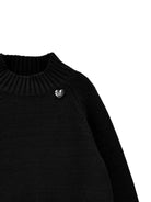 Maglione per bambina Monnalisa Kids nero con design lavorato a maglia 17H601 8060 0050 MONNALISA KIDS 