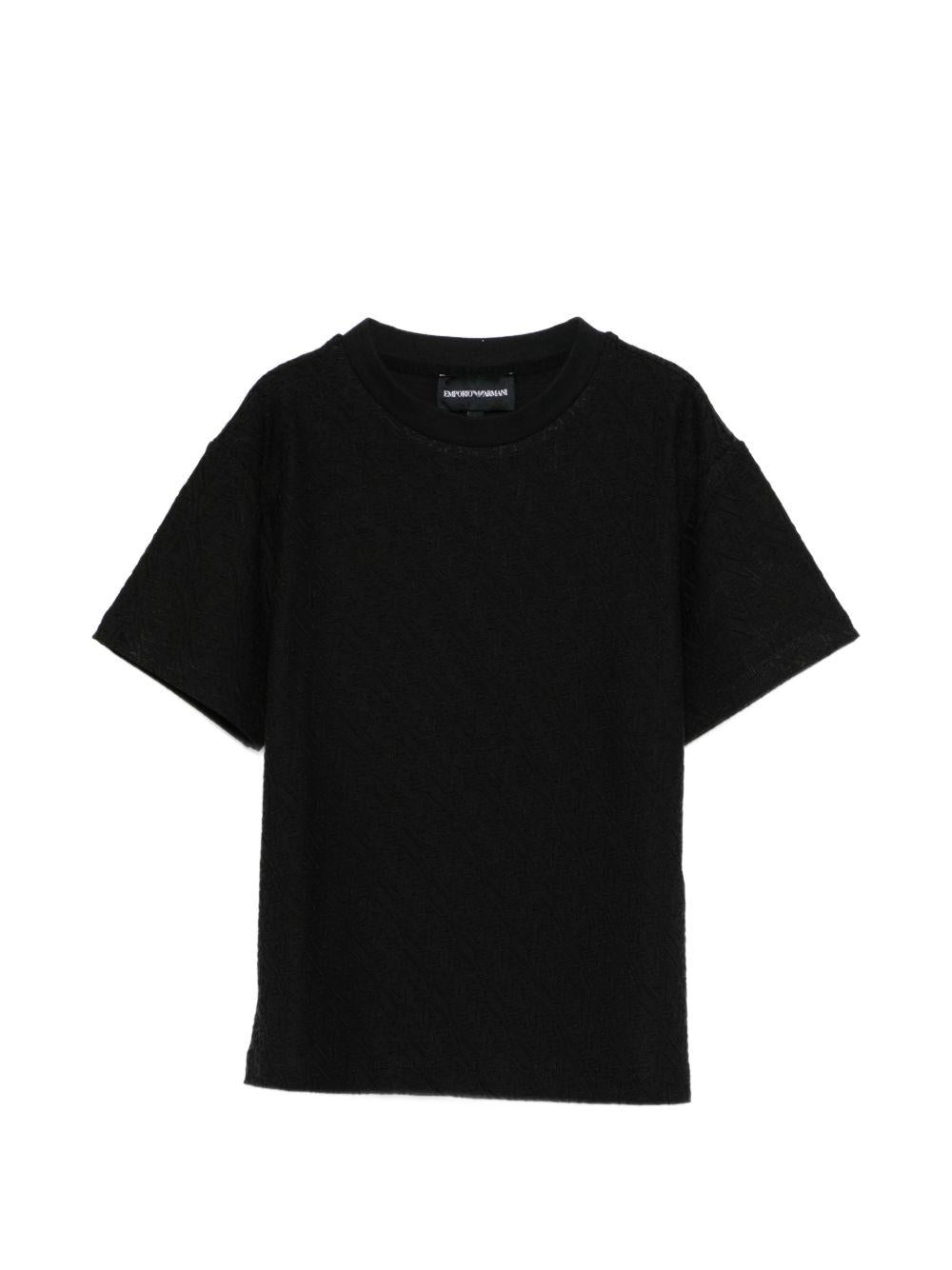 T-shirt per bambino Emporio Armani Kids blu con logo all-over EB000976 AF21786 UB118 EMPORIO ARMANI KIDS 