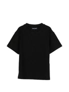 T-shirt per bambino Emporio Armani Kids blu con logo all-over EB000976 AF21786 UB118 EMPORIO ARMANI KIDS 