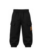 Pantaloni sportivi per bambino Fendi Kids neri con applicazione logo JUF171 5V0 F0GME FENDI KIDS 