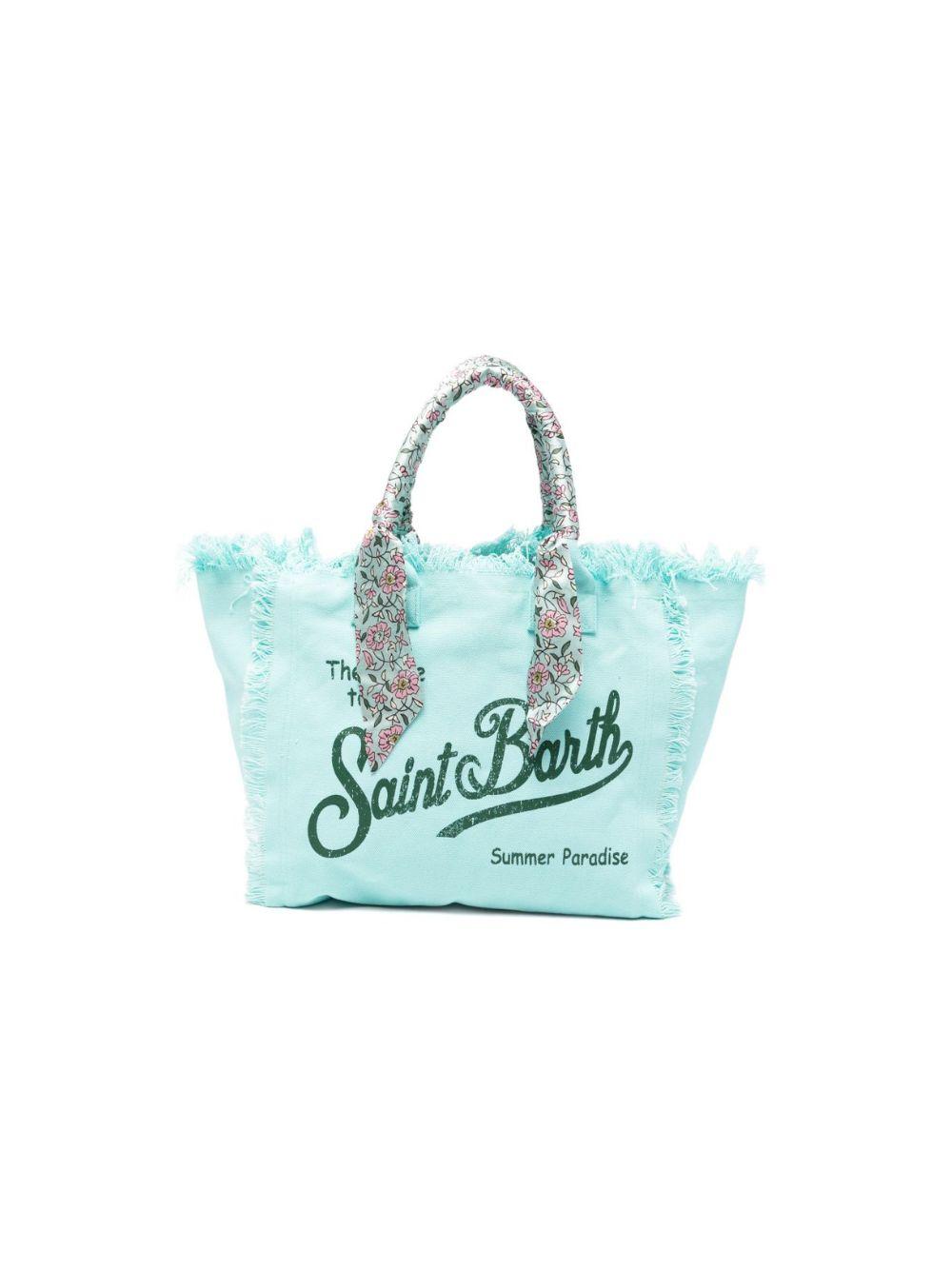 Borsa Vanity MC2 Saint Barth azzurro con manici avvolti da foulard VANI045 09849L MC2 ST. BARTH KIDS 