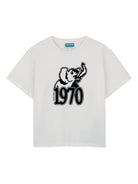 T-shirt per bambino Kenzo Kids bianca con stampa grafica sul davanti K61672 117 KENZO KIDS 