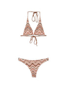 Bikini da donna Naomi MC2 Saint Barth marrone con motivo a zigzag NAO0001 07725L MC2 ST. BARTH 