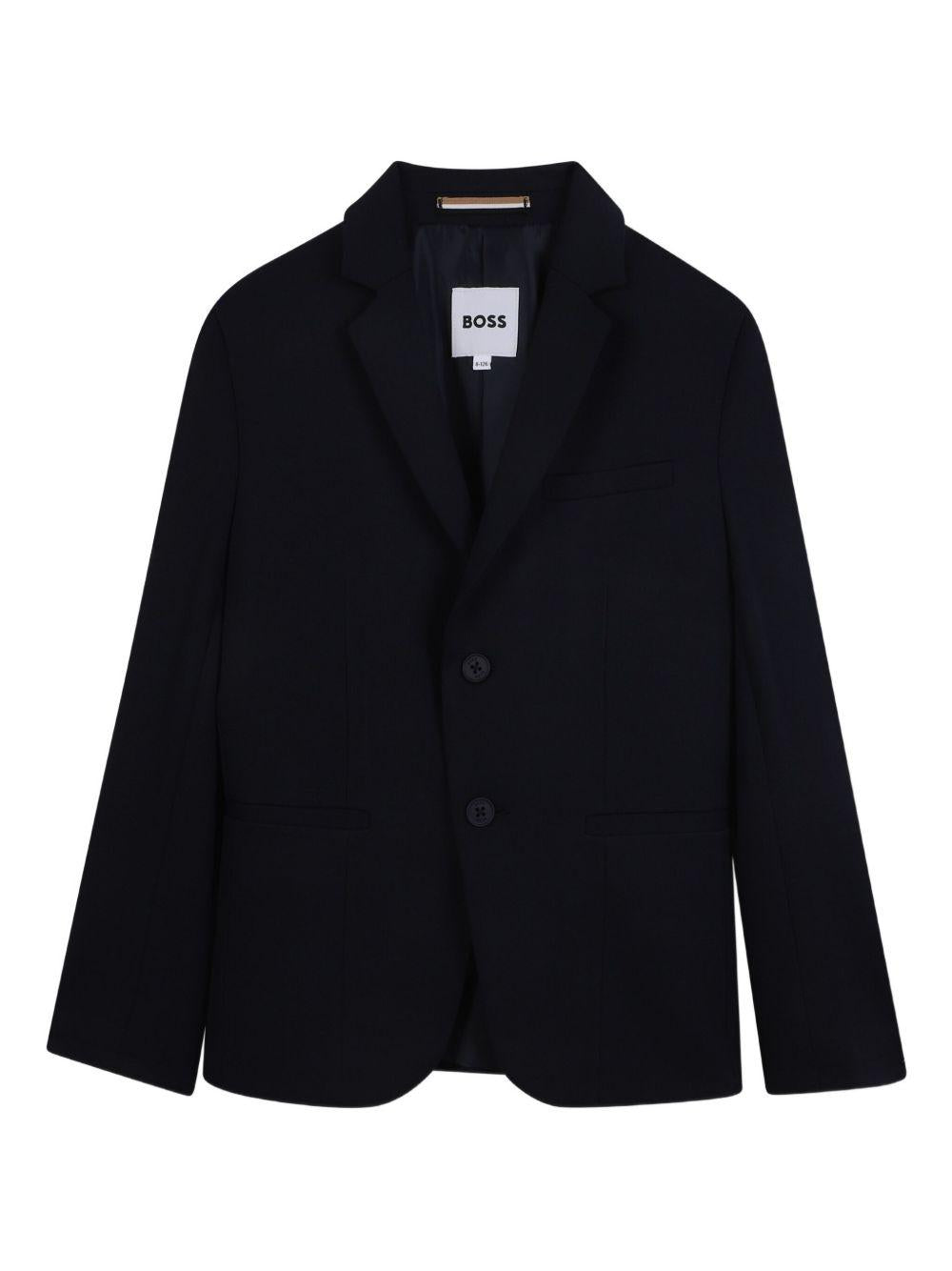 Blazer monopetto per bambino BOSS Kids blu con revers classici J52382 862 BOSS KIDS 