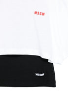 T-shirt per bambina MSGM Kids bianca con logo-toppa S6MSJGTH092 001 MSGM KIDS 