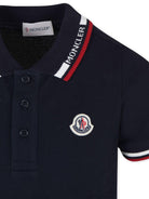 T-shirt per bambino Moncler Enfant blu con colletto stile polo L19548A000128496W 778 MONCLER KIDS 