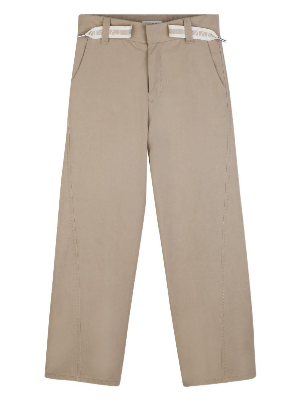 Pantaloni per bambino Lanvin Enfant beige con dettaglio logo N30375 209 LANVIN KIDS 