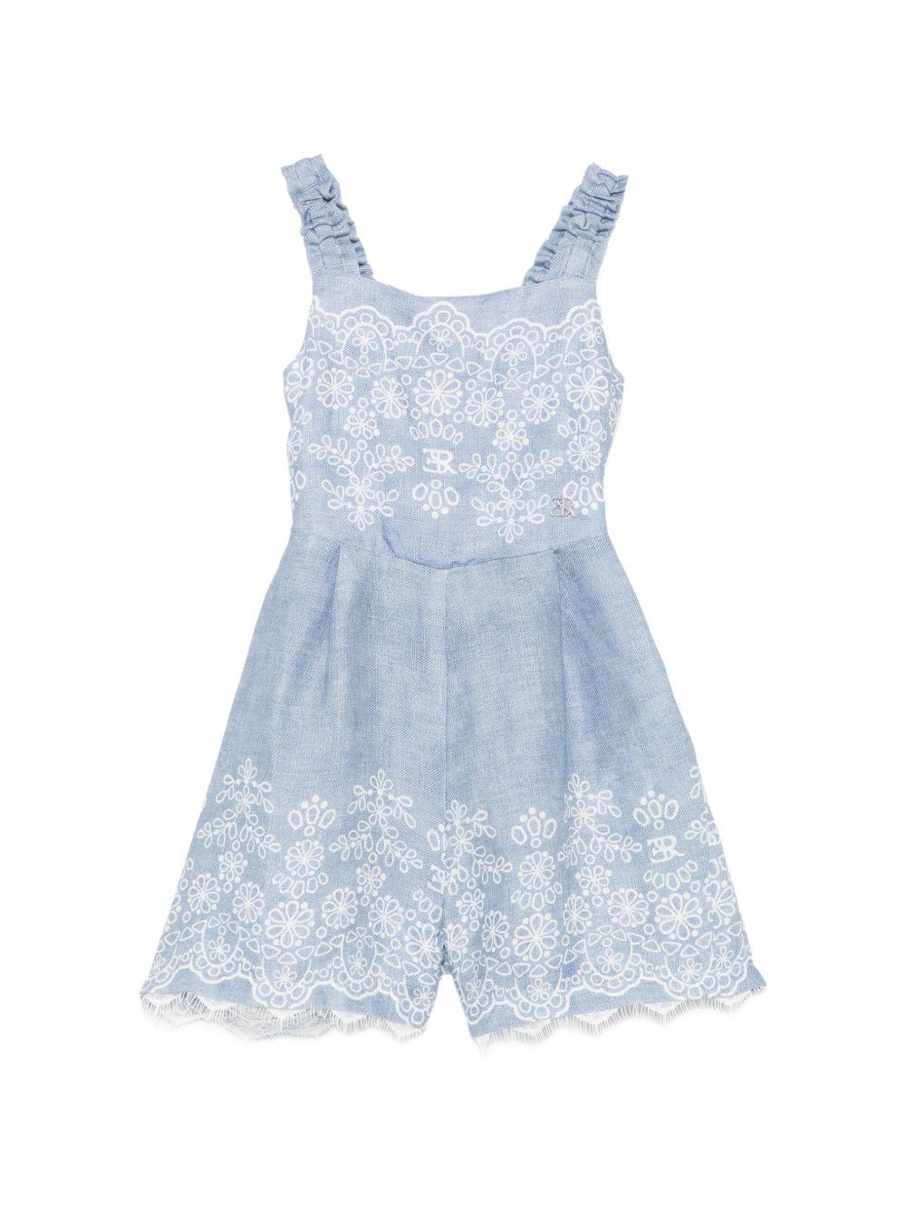 Abito per bambina Ermanno Scervino Junior in denim con ricami Z1G201 7672 0062 ERMANNO SCERVINO JUNIOR 