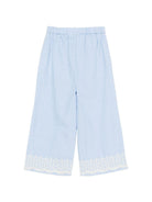 Pantaloni Florelia per bambina Louise Misha azzurri con dettagli ricamati GRI-S26-P0060 BLUE LOUISE MISHA KIDS 
