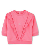 Felpa per neonata Givenchy Kids rosa con logo con orlo e polsini a coste H30652 488 GIVENCHY KIDS 