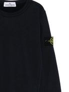 Felpa per bambino Stone Island Kids nera con applicazione sulla manica L2S166100001S0A20 V0029 STONE ISLAND KIDS 