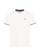 T-shirt per bambino Fay Kids bianca con logo ricamato sul davanti FY8P01 Z3708 101BL FAY KIDS 