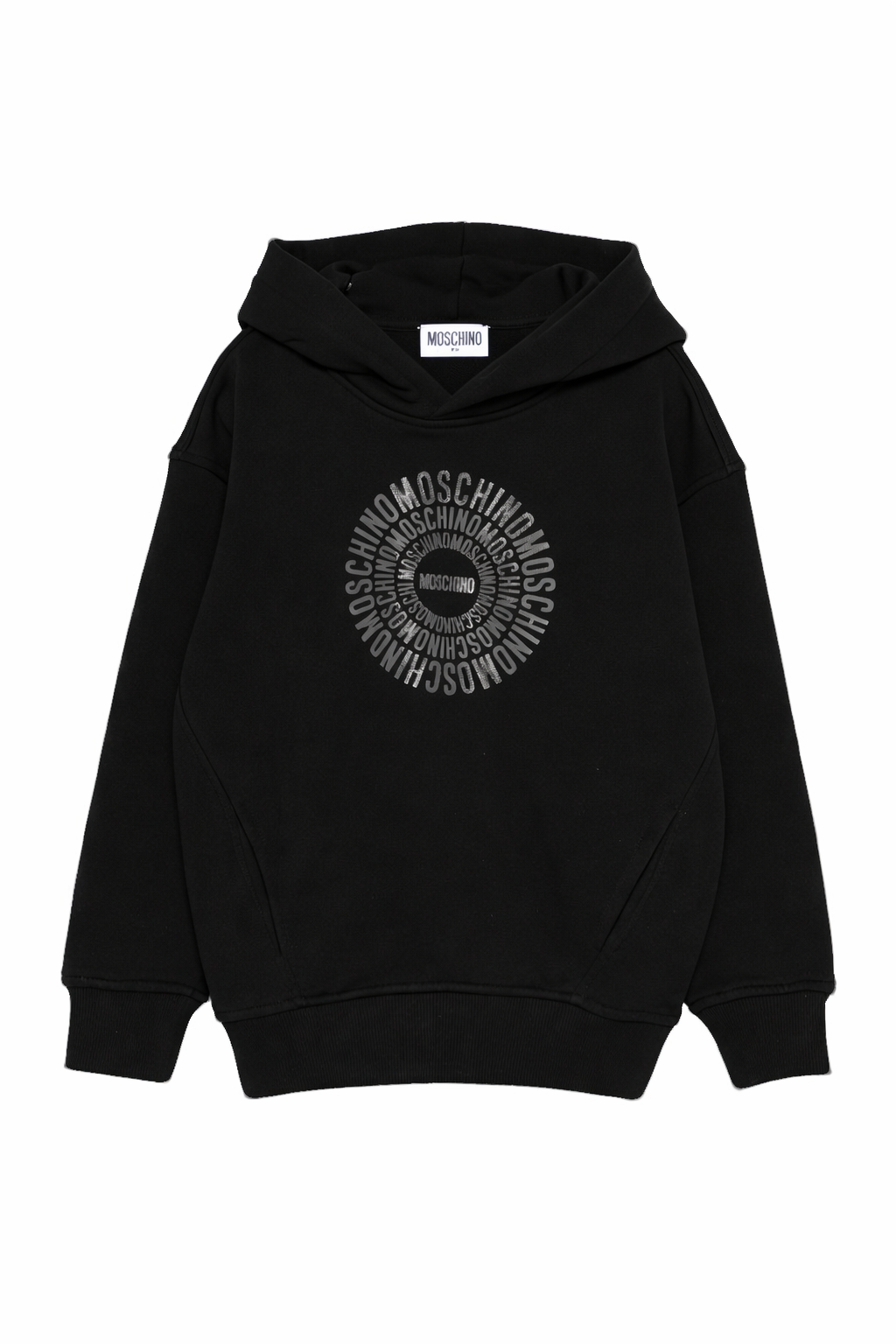 Felpa per bambini Moschino Kids nera con logo sul davanti HUF09VLCA52 60100 MOSCHINO KIDS 
