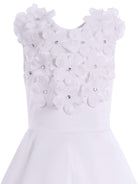 Abito per bambina Monnalisa bianco con dettaglio a fiori 77G900 7121 0001 MONNALISA KIDS 