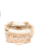 Borsa Vanity MC2 Saint Barth beige con stampa del logo sul davanti VANI001 00102L MC2 ST. BARTH KIDS 
