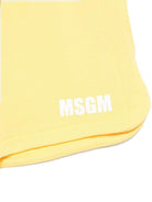 Bermuda per bambina MSGM Kids giallo con applicazione posteriore con logo S5MSJGSH095 MS009 MSGM KIDS 