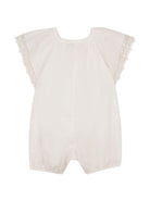 Tuta corta e fascia per capelli per neonata Chloé Kids bianche con bordo in pizzo C20928 117 CHLOE' KIDS 