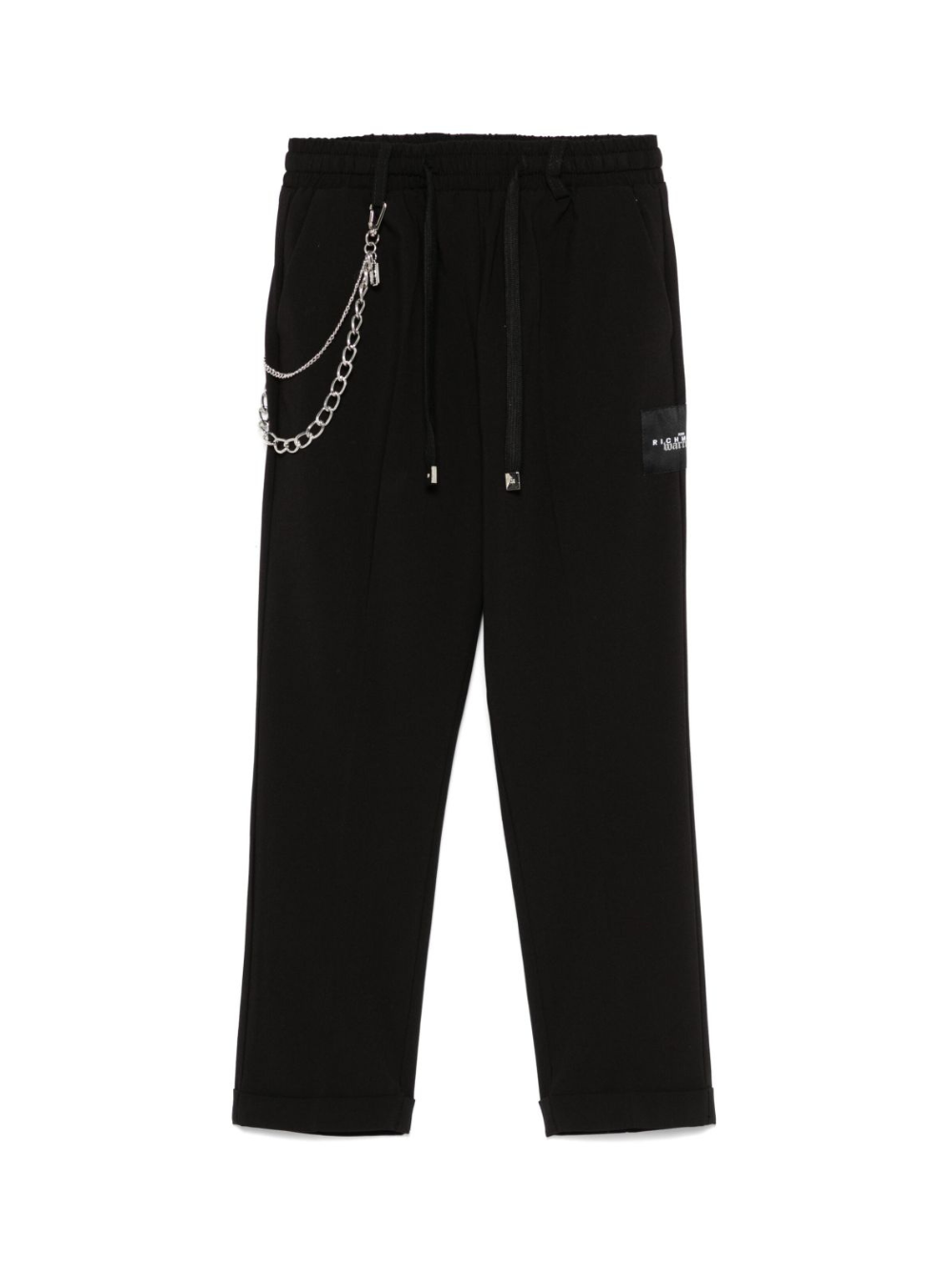 Pantaloni per bambino John Richmond Junior nero con applicazione logo RBP25227PA BLACK JOHN RICHMOND KIDS 