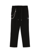 Pantaloni per bambino John Richmond Junior nero con applicazione logo RBP25227PA BLACK JOHN RICHMOND KIDS 
