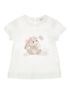 T-shirt per neonata Monnalisa bianca con stampa coniglietta 39G608 7002 0001 MONNALISA KIDS 