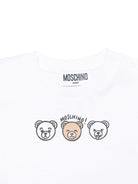 Set T-shirt e shorts per neonato Moschino Kids bianco e blu a righe MUG01OLXE63 86816 MOSCHINO KIDS 