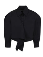 Camicia con ruches per bambina MSGM Kids nero con colletto classico S5MSJGSI209 110 MSGM KIDS 