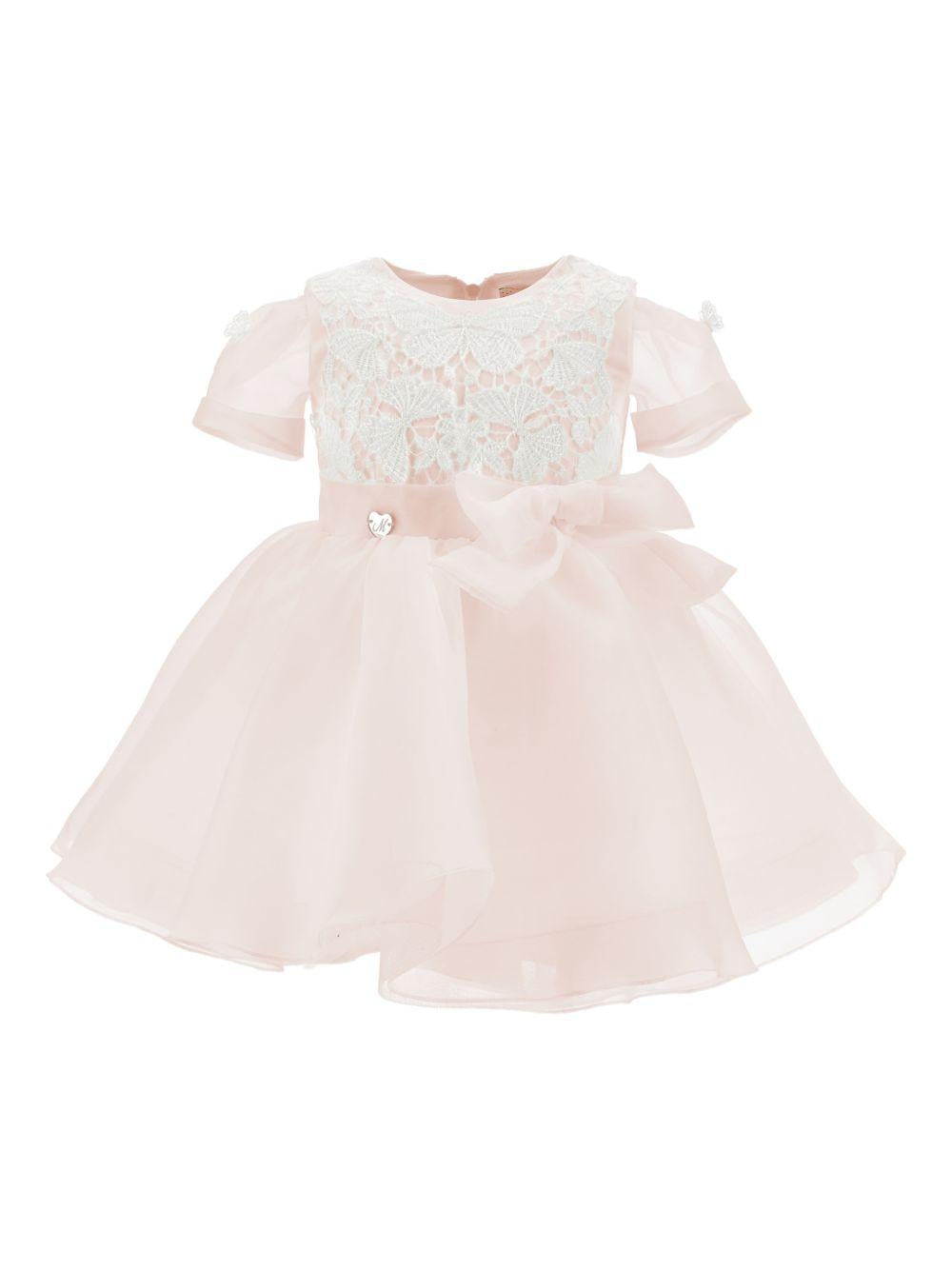 Abito per neonata Monnalisa rosa con dettaglio con fiocco 73G902 7112 0092 MONNALISA KIDS 