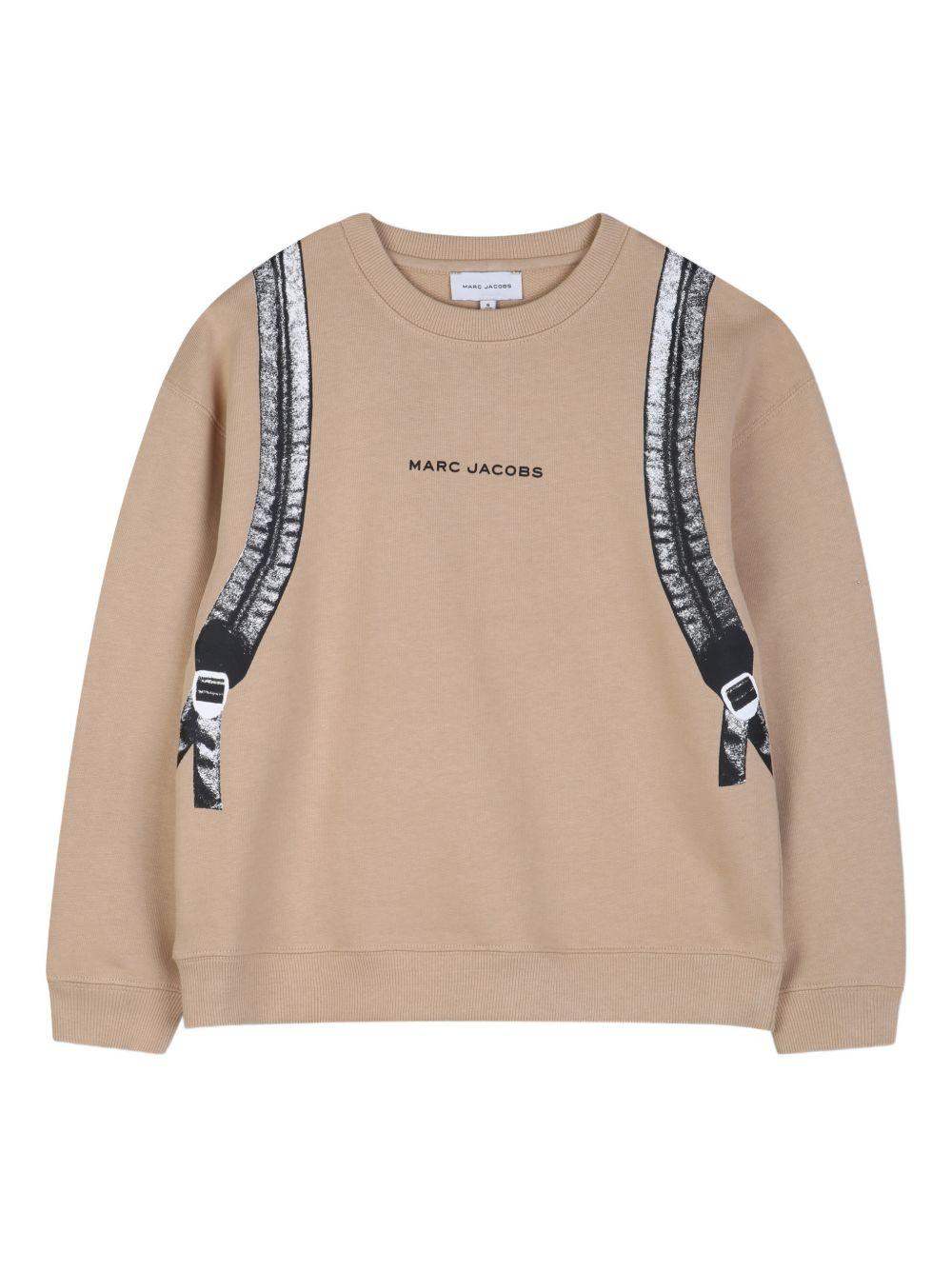 Felpa per bambino The Marc Jacobs Kids beige con stampa trompe-l'oeil W60798 215 THE MARC JACOBS KIDS 