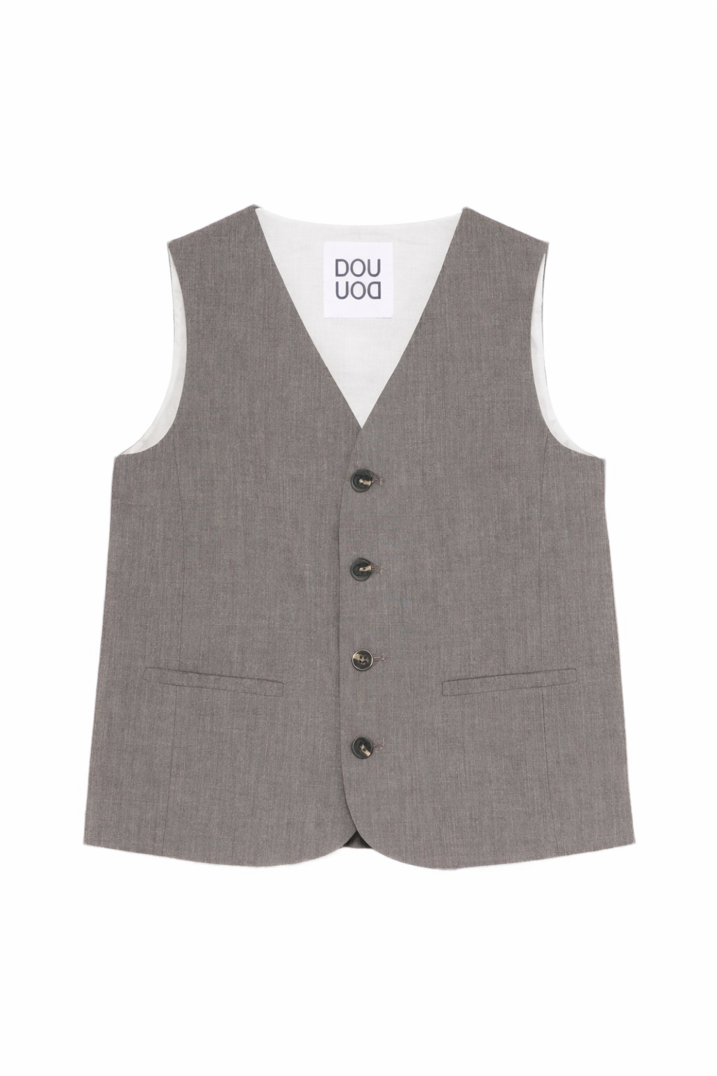 Gilet per bambino Douuod Kids grigio con bottoni e scollo a V DY2P82 I0321 808 DOUUOD KIDS 