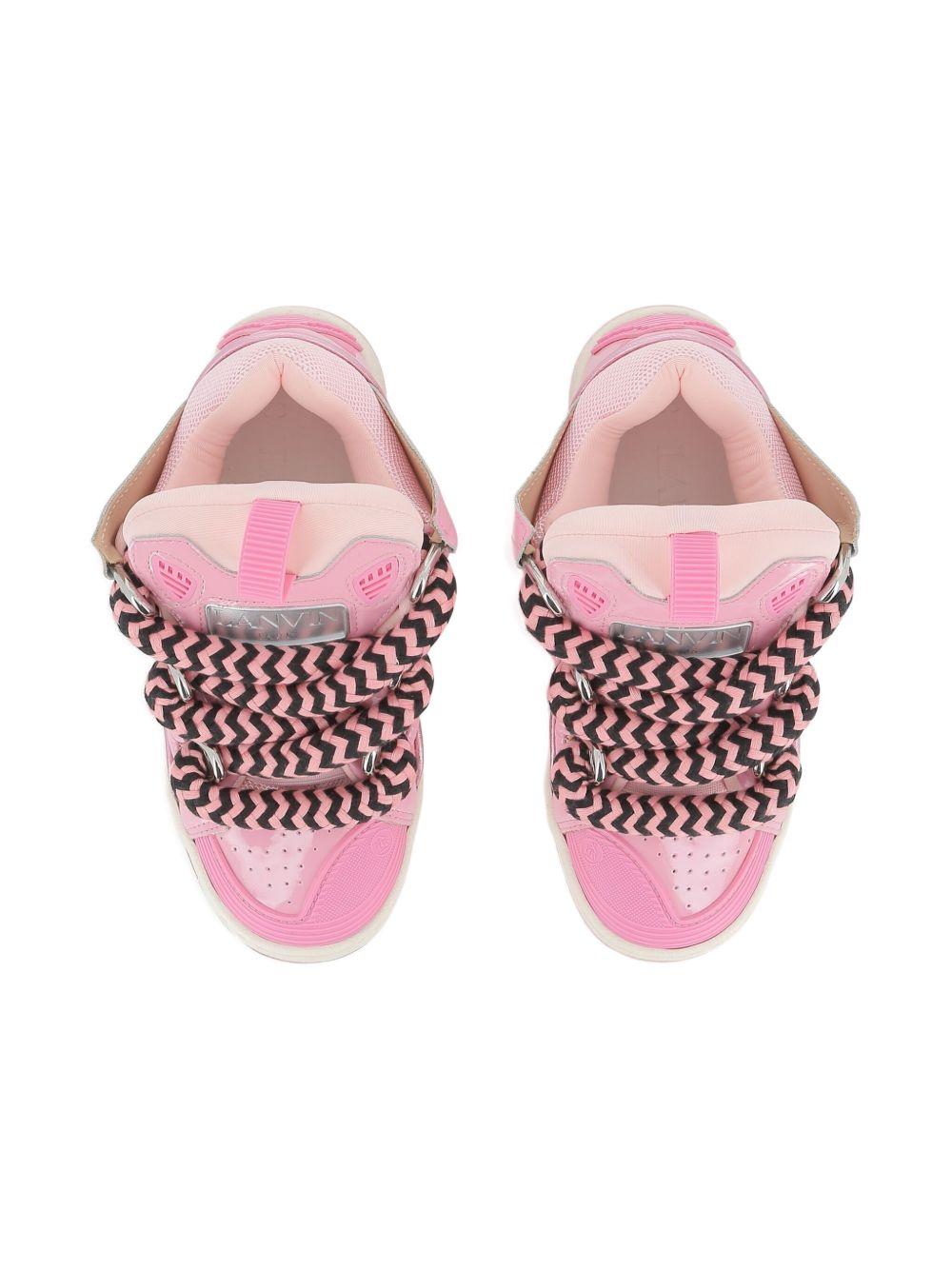 Sneakers per bambina Lanvin Enfant rosa con lacci oversize a zigzag N30327 48N LANVIN 