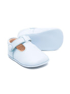 Scarpe primi passi per neonato eli1957 azzurro con soletta in pelle con logo 0369AL CELESTE ElI 