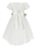 Abito per bambina Monnalisa bianco con applicazione floreale 79G914 7743 0163 MONNALISA KIDS 