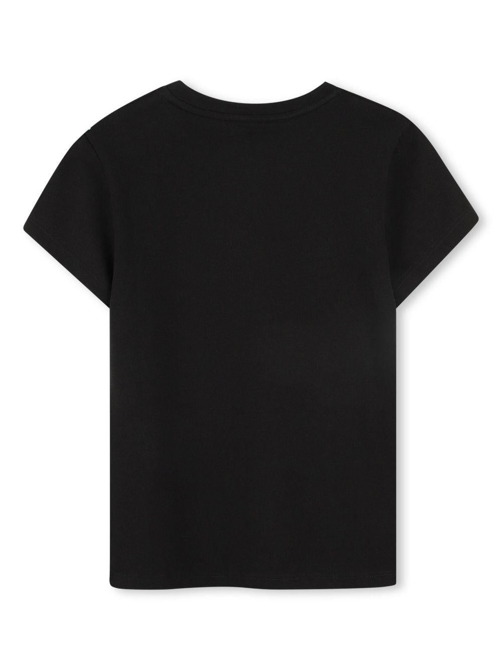 T-shirt con stampa per bambino Dkny Kids nero con girocollo D62304 09B DKNY 