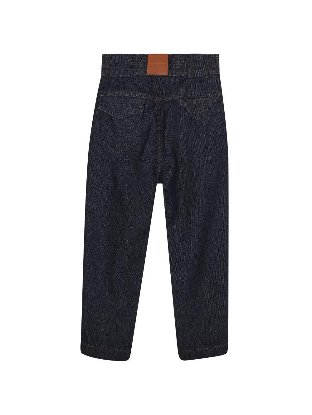 Jeans per bambino Lanvin Enfant in denim con cuciture a contrasto N30420 Z28 LANVIN KIDS 