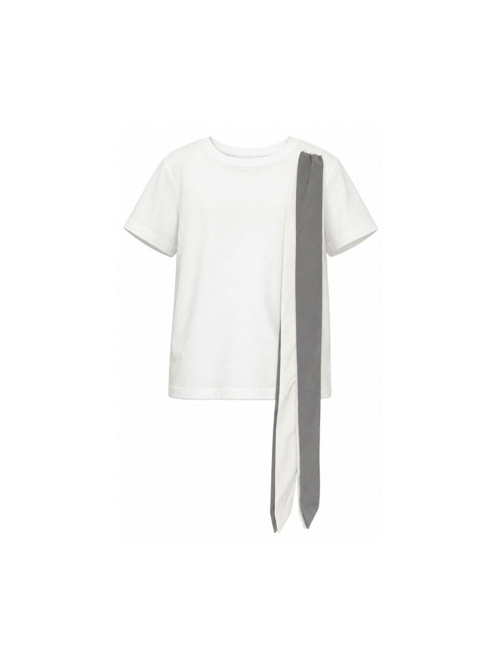 T-shirt per bambina Douuod Kids bianca con dettaglio fiocco DY8A41 Z3708 101 DOUUOD KIDS 