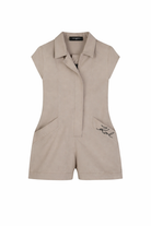 Tuta corta per bambina Karl Lagerfeld Kids beige con colletto Z31116 192 KARL LAGERFELD KIDS 