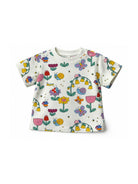 T-shirt per neonata Stella McCartney Kids bianca con stampa floreale TY8001 Z3574 101MC STELLA McCARTNEY KIDS 
