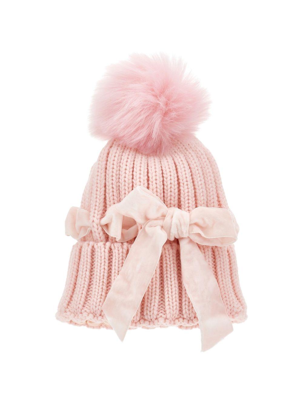 Cappello per bambina Monnalisa Kids rosa con pompom 17H005 8064 0091 MONNALISA KIDS 