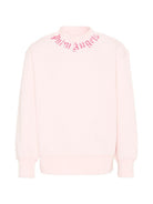 Felpa per bambina Palm Angels Kids rosa con logo sul davanti PGBA013S26FLE004 042 PALM ANGELS KIDS 