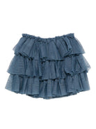 Gonna per bambina Konges Sløjd blu con strati di ruches KS103808 S30026 KONGES SLOJD 