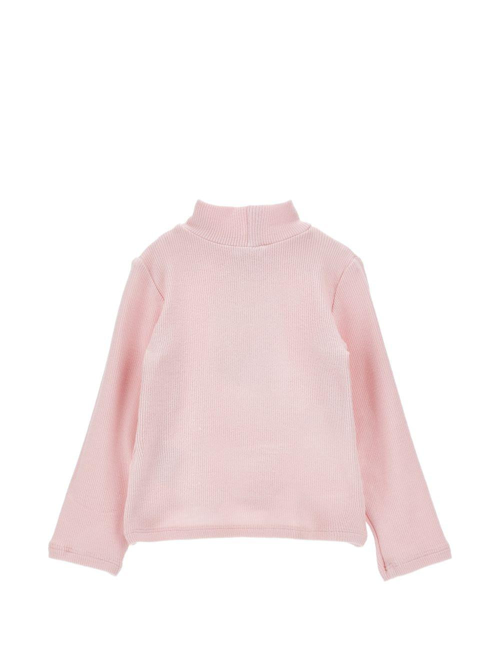 Maglione per bambina Monnalisa Kids rosa con pettorina con ruches 37H617 8212 094F MONNALISA KIDS 